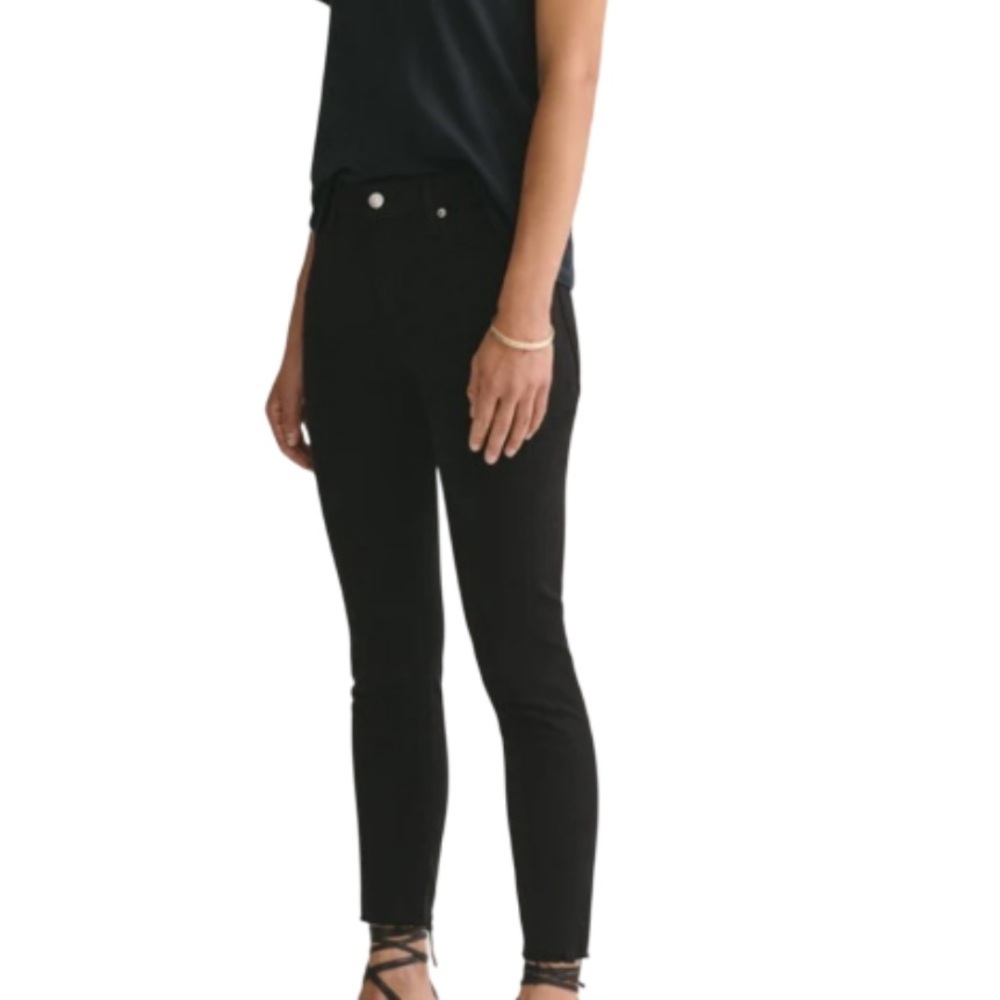 Agolde Black‎ Sophie Crop Raw Hem Jeans
